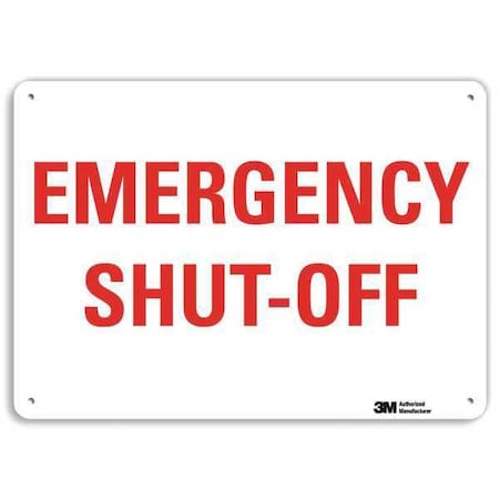 Emergency Shut-Off, 7 in x 10 in, Vertical Rectangle, Plastic, U7-1140-NP_10X7 MPN:U7-1140-NP_10X7
