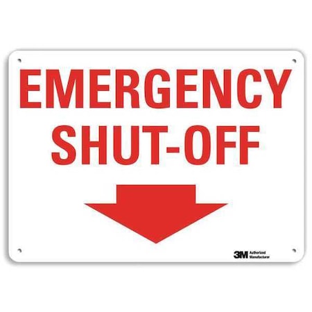 Emergency Shut-Off, 7 in x 10 in, Vertical Rectangle, Plastic, U7-1141-NP_10X7 MPN:U7-1141-NP_10X7