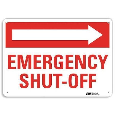Emergency Shut-Off, 7 in x 10 in, Vertical Rectangle, Plastic, U7-1142-NP_10X7 MPN:U7-1142-NP_10X7