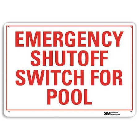 Emergency Shutoff Switch For Pool, 10 in x 14 in, Horizontal Rectangle, Plastic, U7-1145-NP_14X10 MPN:U7-1145-NP_14X10