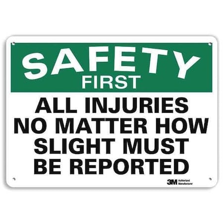 Safety Sign, 7 in H, 10 in W, Plastic, Vertical Rectangle, English, U7-1161-NP_10X7 MPN:U7-1161-NP_10X7