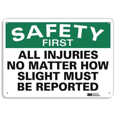 Safety Sign, 10 in H, 14 in W, Plastic, English, U7-1161-NP_14X10 MPN:U7-1161-NP_14X10