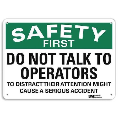 Facility Sign, 7 in Height, 10 in Width, Plastic, Vertical Rectangle, English MPN:U7-1178-NP_10X7