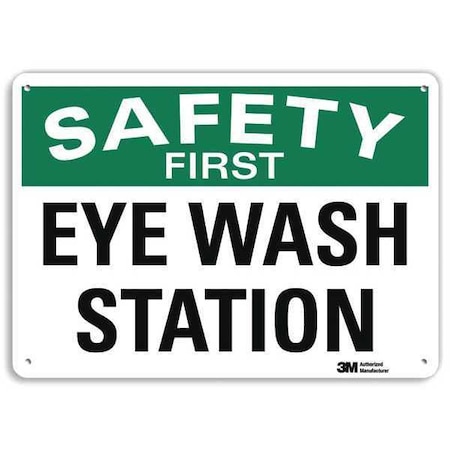 Eye Wash Sign, 7 in H, 10 in W, Plastic, Vertical Rectangle, English, U7-1197-NP_10X7 MPN:U7-1197-NP_10X7