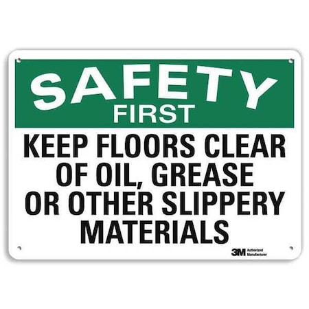 Safety Sign, 7 in H, 10 in W, Plastic, Vertical Rectangle, English, U7-1212-NP_10X7 MPN:U7-1212-NP_10X7