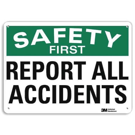 Safety Sign, 10 in H, 14 in W, Plastic, English, U7-1231-NP_14X10 MPN:U7-1231-NP_14X10