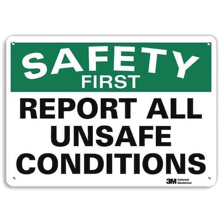 Safety Sign, 10 in H, 14 in W, Plastic, English, U7-1237-NP_14X10 MPN:U7-1237-NP_14X10
