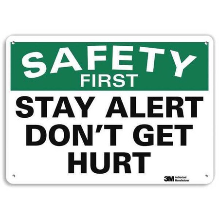 Safety Sign, 7 in H, 10 in W, Plastic, Vertical Rectangle, English, U7-1250-NP_10X7 MPN:U7-1250-NP_10X7