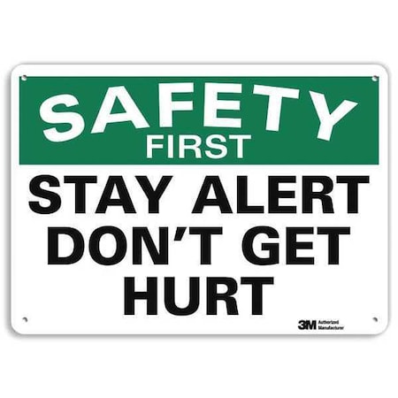 Safety Sign, 10 in H, 14 in W, Plastic, English, U7-1250-NP_14X10 MPN:U7-1250-NP_14X10