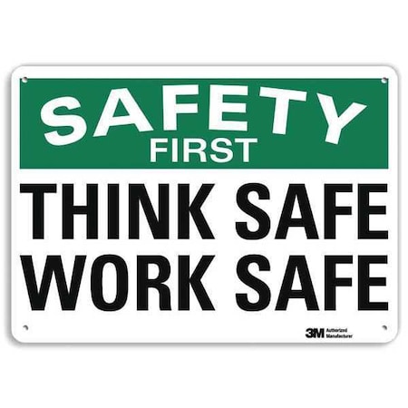 Safety Sign, 7 in H, 10 in W, Plastic, Vertical Rectangle, English, U7-1255-NP_10X7 MPN:U7-1255-NP_10X7