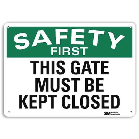 Safety Sign, 7 in H, 10 in W, Plastic, Vertical Rectangle, English, U7-1257-NP_10X7 MPN:U7-1257-NP_10X7