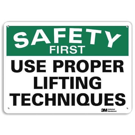 Safety Sign, 7 in H, 10 in W, Plastic, Vertical Rectangle, English, U7-1261-NP_10X7 MPN:U7-1261-NP_10X7