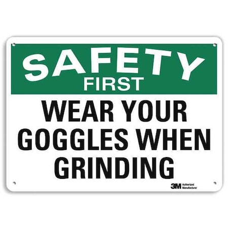 Safety Sign, 10 in H, 14 in W, Plastic, English, U7-1274-NP_14X10 MPN:U7-1274-NP_14X10