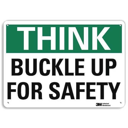 Safety Sign, 10 in H, 14 in W, Plastic, English, U7-1287-NP_14X10 MPN:U7-1287-NP_14X10