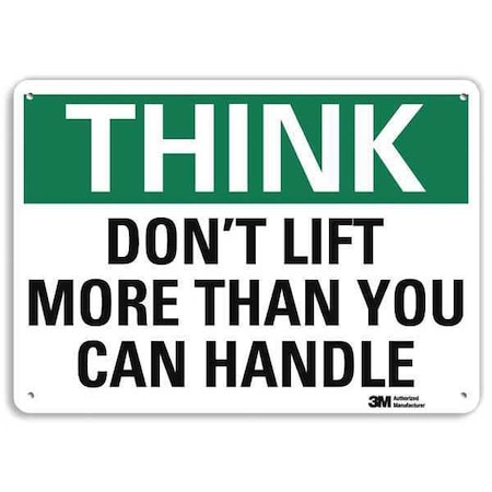 Safety Sign, 10 in H, 14 in W, Plastic, English, U7-1293-NP_14X10 MPN:U7-1293-NP_14X10