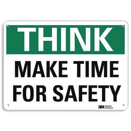 Safety Sign, 10 in H, 14 in W, Plastic, English, U7-1303-NP_14X10 MPN:U7-1303-NP_14X10