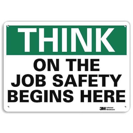 Safety Sign, 10 in H, 14 in W, Plastic, English, U7-1306-NP_14X10 MPN:U7-1306-NP_14X10