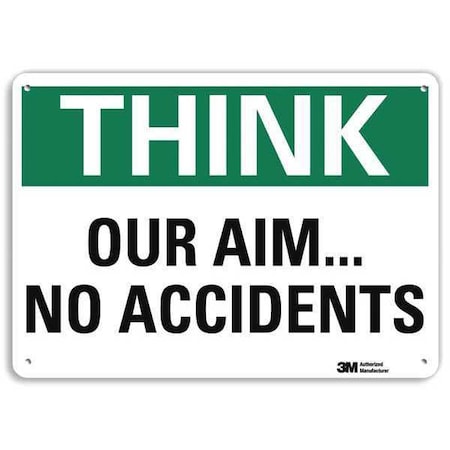 Safety Sign, 10 in H, 14 in W, Plastic, English, U7-1308-NP_14X10 MPN:U7-1308-NP_14X10