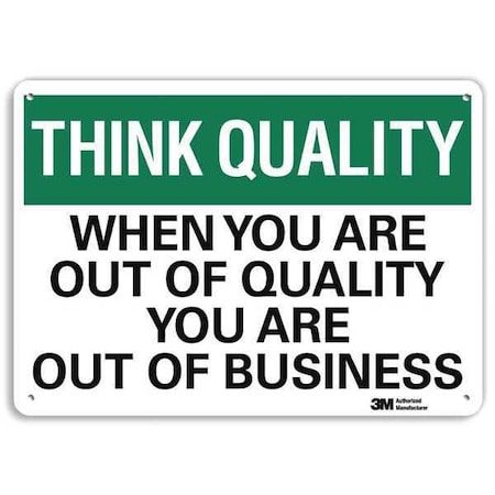 Safety Sign, 7 in H, 10 in W, Plastic, Vertical Rectangle, English, U7-1324-NP_10X7 MPN:U7-1324-NP_10X7