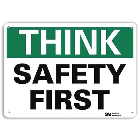 Safety Sign, 10 in H, 14 in W, Plastic, English, U7-1330-NP_14X10 MPN:U7-1330-NP_14X10