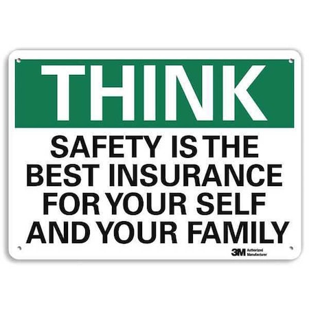 Safety Sign, 10 in H, 14 in W, Plastic, English, U7-1334-NP_14X10 MPN:U7-1334-NP_14X10