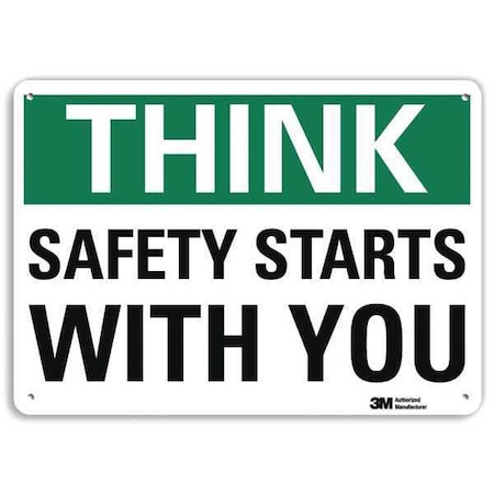 Safety Sign, 7 in H, 10 in W, Plastic, Vertical Rectangle, English, U7-1336-NP_10X7 MPN:U7-1336-NP_10X7