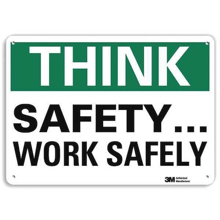 Safety Sign, 10 in H, 14 in W, Plastic, English, U7-1339-NP_14X10 MPN:U7-1339-NP_14X10