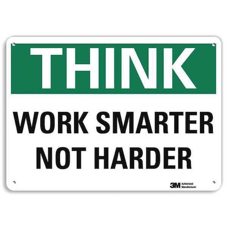 Safety Sign, 7 in H, 10 in W, Plastic, Vertical Rectangle, English, U7-1350-NP_10X7 MPN:U7-1350-NP_10X7