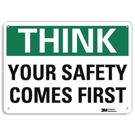 Safety Sign, 7 in H, 10 in W, Plastic, Vertical Rectangle, English, U7-1352-NP_10X7 MPN:U7-1352-NP_10X7