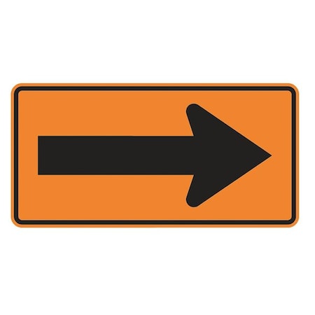 Arrow Traffic Sign, 24 in Height, 48 in Width, Aluminum, Horizontal Rectangle, No Text MPN:W1-6-BO-48HA