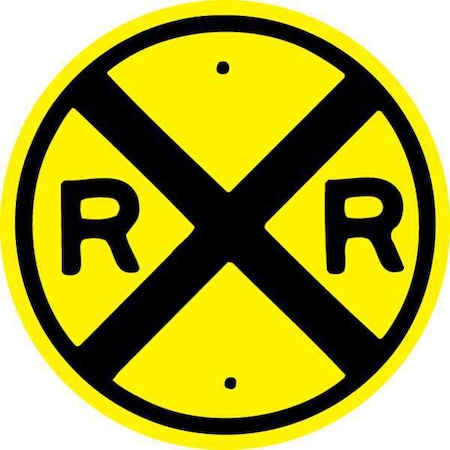RXR Traffic Sign, 30 in Height, 30 in Width, Aluminum, Circle, English MPN:W10-1-30DA