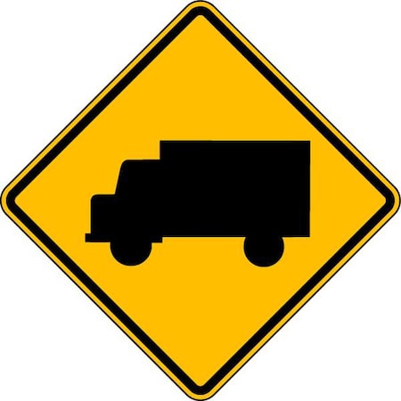 Truck Pictogram Traffic Sign, 30 in H, 30 in W, Aluminum, Diamond, No Text, W11-10-30DA MPN:W11-10-30DA
