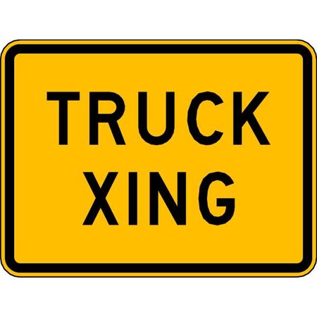 Truck Xing Traffic Sign, 18 in H, 24 in W, Aluminum, Horizontal Rectangle, English, W11-10P-24DA MPN:W11-10P-24DA