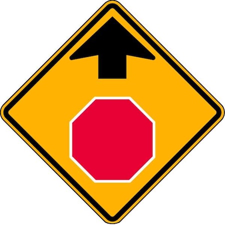 Stop Sign Ahead Pictogram Sign, 30