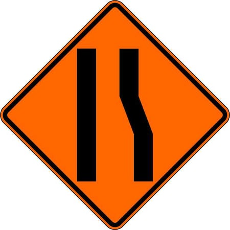 Right Lane Ends Traffic Sign, 30 in Height, 30 in Width, Aluminum, Diamond, No Text MPN:W4-2R-BO-30HA