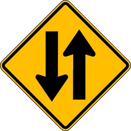 Two Way Traffic Traffic Sign, 24 in H, 24 in W, Aluminum, Diamond, No Text, W6-3-24DA MPN:W6-3-24DA