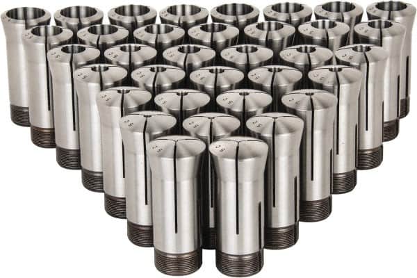 Collet Set: 35 Pc, 1/16 to 1-1/8