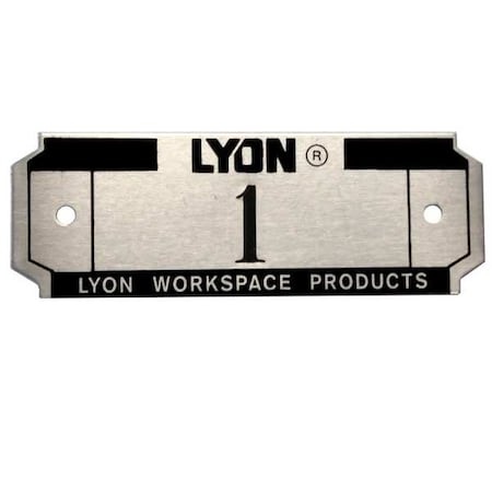 Standard Metal Locker No. 1 Plate, 2-3/4 in x 1 in, Aluminum, Silver with Black Lettering MPN:NF5829