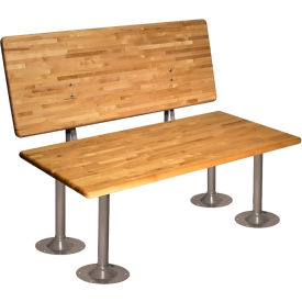 Lyon® ADA Wood Bench & Back with Steel Pedestals 48