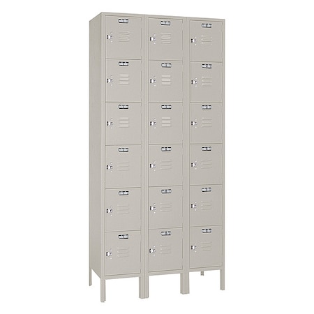 Wardrobe Locker, 36 in W, 12 in D, 78 in H, (3) Wide, (6) Tier MPN:7GC53323