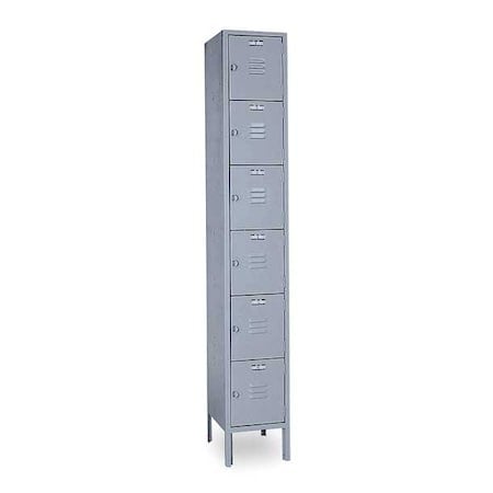 Box Locker, 12 in W, 12 in D, 78 in H, (1) Wide, (6) Tier, Dove Gray MPN:DD5332SU