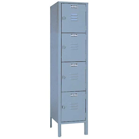 Box Locker, 12 in W, 12 in D, 54 in H, (1) Wide, (4) Tier, Dove Gray MPN:DD5352SU