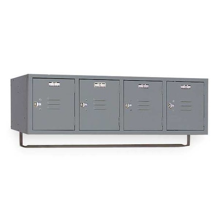 Wall Mount Box Locker, 45 in W, 18 in D, 13 3/4 in H, (1) Tier, (4) Wide, Dove Gray MPN:DD5991CR