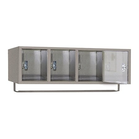 Box Locker, (1) Tier, (4) Wide, Steel, Gray, Powder Coated Finish, 45 in W, 18 in D, 13 3/4 in H MPN:DD5991CRPCSU