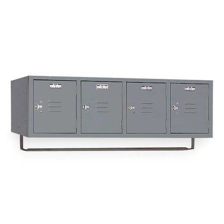 Wall Mount Box Locker, 45 in W, 18 in D, 13 3/4 in H, (1) Tier, (4) Wide, Dove Gray MPN:DD5991CRSU