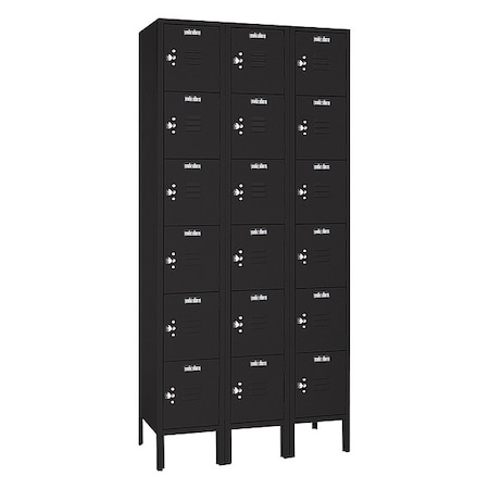 Wardrobe Locker, 36 in W, 12 in D, 78 in H, (3) Wide, (6) Tier MPN:KKC53323SU