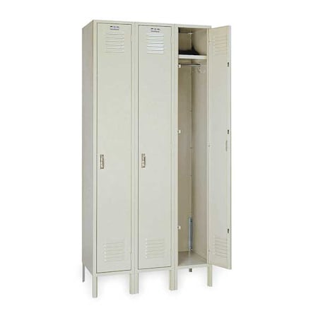 Wardrobe Locker, 36 in W, 12 in D, 66 in H, (1) Tier, (3) Wide, Putty MPN:PP50023SU