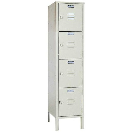 Box Locker, 12 in W, 12 in D, 54 in H, (1) Wide, (4) Tier, Putty MPN:PP5352SU