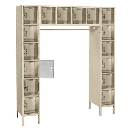 Box Locker, (4) Wide, (6) Tier, Steel, Beige, Powder Coated Finish, 69 in W, 18 in D, 78 in H MPN:PP5990PC