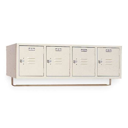 Wall Mount Box Locker, 45 in W, 18 in D, 13 3/4 in H, (1) Tier, (4) Wide, Putty MPN:PP5991CR